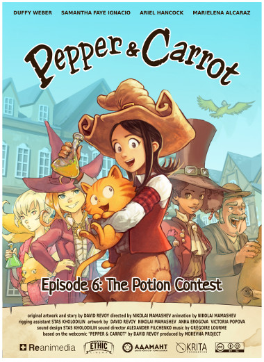 Pepper and Carrot -poster animation du MorevnaProject