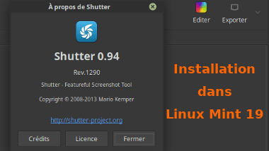 Shutter mode Edition dans Linux Mint 19